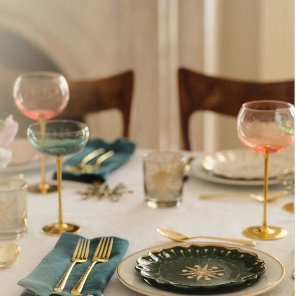 ✨ 24K Gold PINK Catherine Martin Gold Starry Night Wine Glasses - Picture 9 of 10